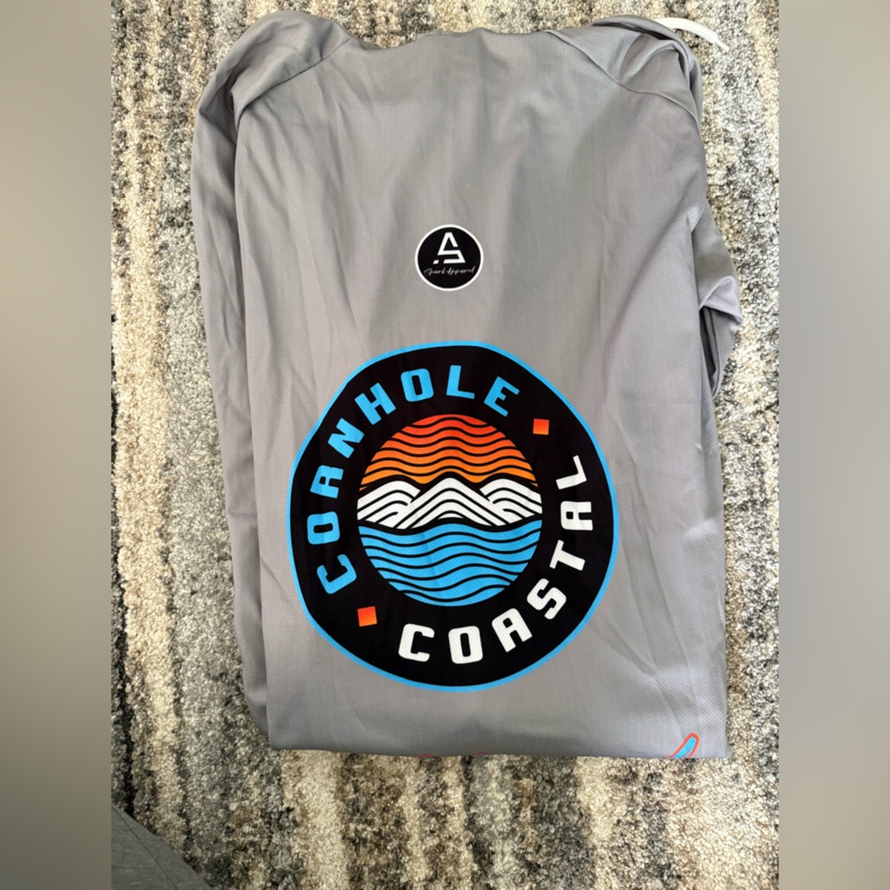 Cornhole Coastal Men's Red, White & Black Performance Jersey - Picture 7 of 7